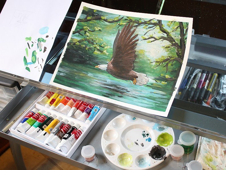 Eagle Gouache Painting