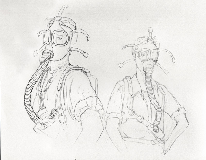 Masks Pencil Sketch