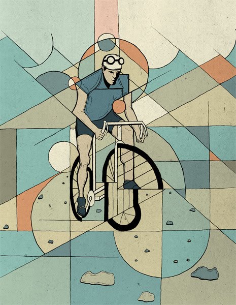 Geometric Biker Illustration
